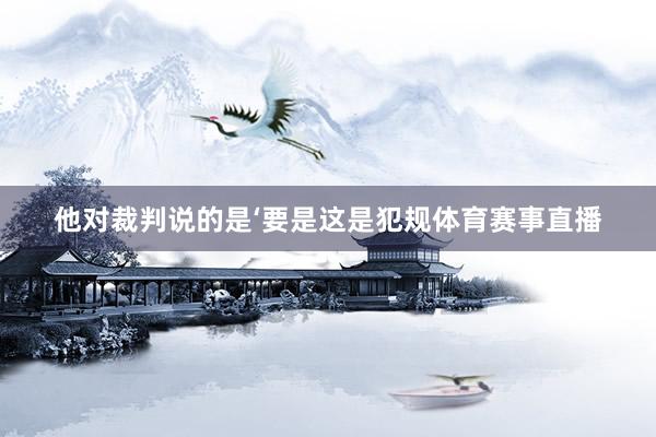他对裁判说的是‘要是这是犯规体育赛事直播