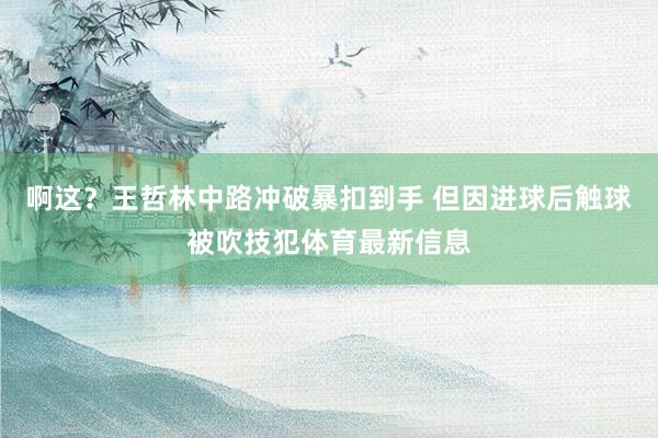 啊这？王哲林中路冲破暴扣到手 但因进球后触球被吹技犯体育最新信息