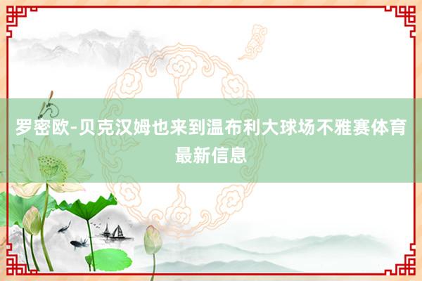 罗密欧-贝克汉姆也来到温布利大球场不雅赛体育最新信息