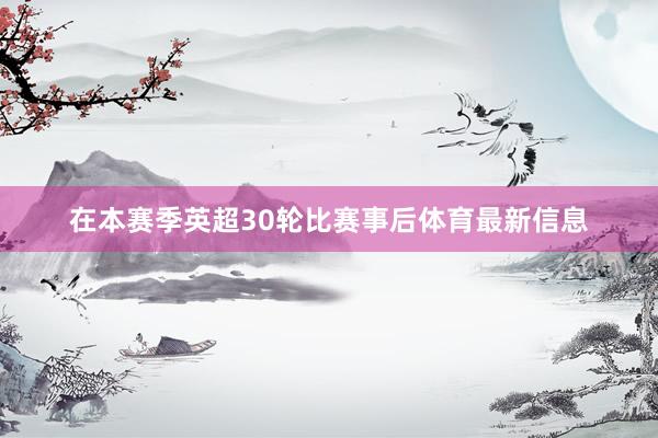 在本赛季英超30轮比赛事后体育最新信息