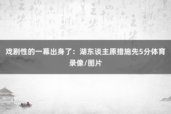 戏剧性的一幕出身了：湖东谈主原措施先5分体育录像/图片
