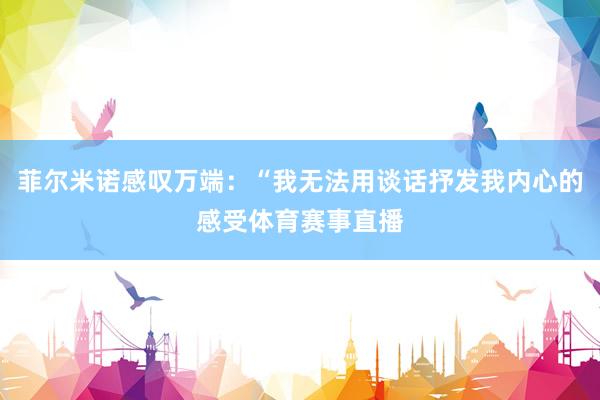 菲尔米诺感叹万端：“我无法用谈话抒发我内心的感受体育赛事直播