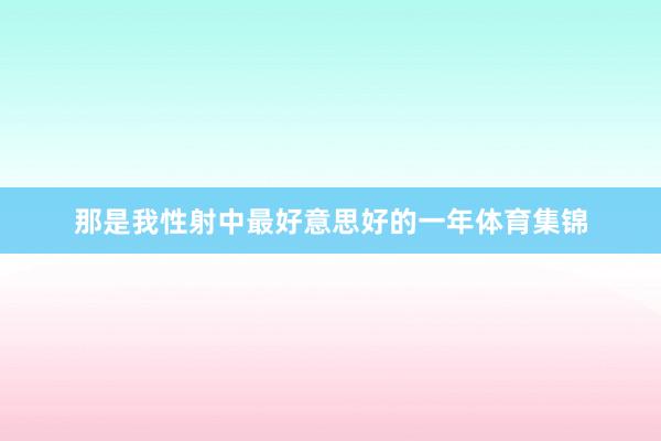 那是我性射中最好意思好的一年体育集锦