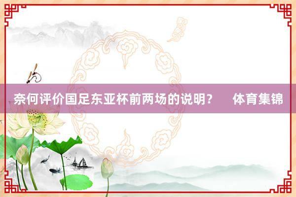 奈何评价国足东亚杯前两场的说明？    体育集锦