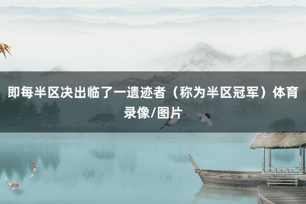 即每半区决出临了一遗迹者（称为半区冠军）体育录像/图片