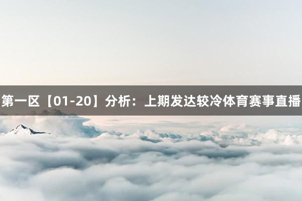 第一区【01-20】分析：上期发达较冷体育赛事直播