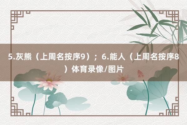 5.灰熊（上周名按序9）；6.能人（上周名按序8）体育录像/图片
