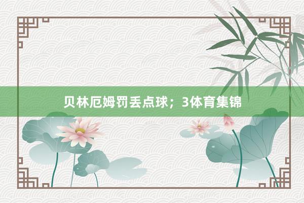 贝林厄姆罚丢点球；3体育集锦