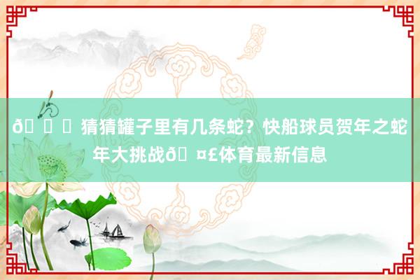 🐍猜猜罐子里有几条蛇？快船球员贺年之蛇年大挑战🤣体育最新信息
