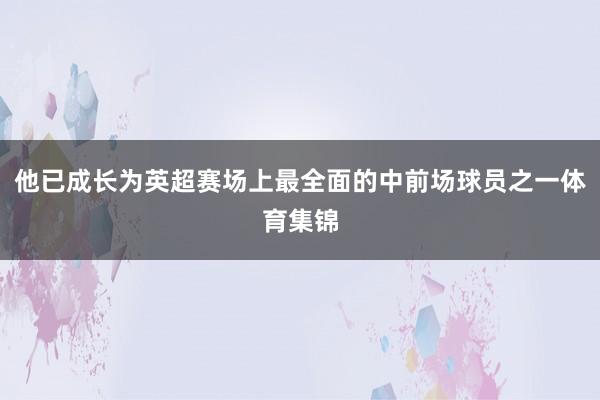 他已成长为英超赛场上最全面的中前场球员之一体育集锦