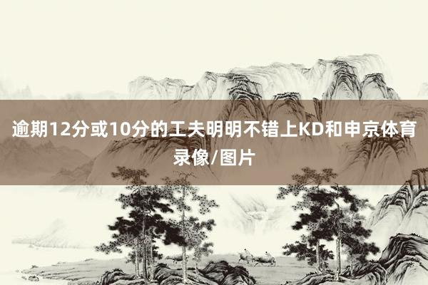 逾期12分或10分的工夫明明不错上KD和申京体育录像/图片